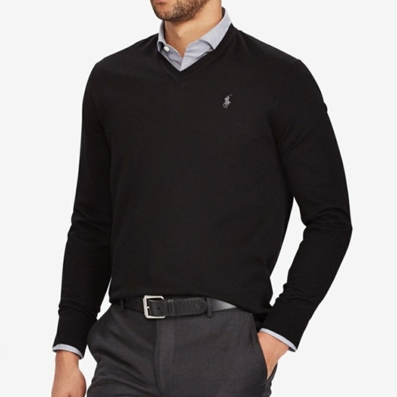 Polo Ralph Lauren Other - Ralph Lauren Men’s V-Neck Black Wool Sweater